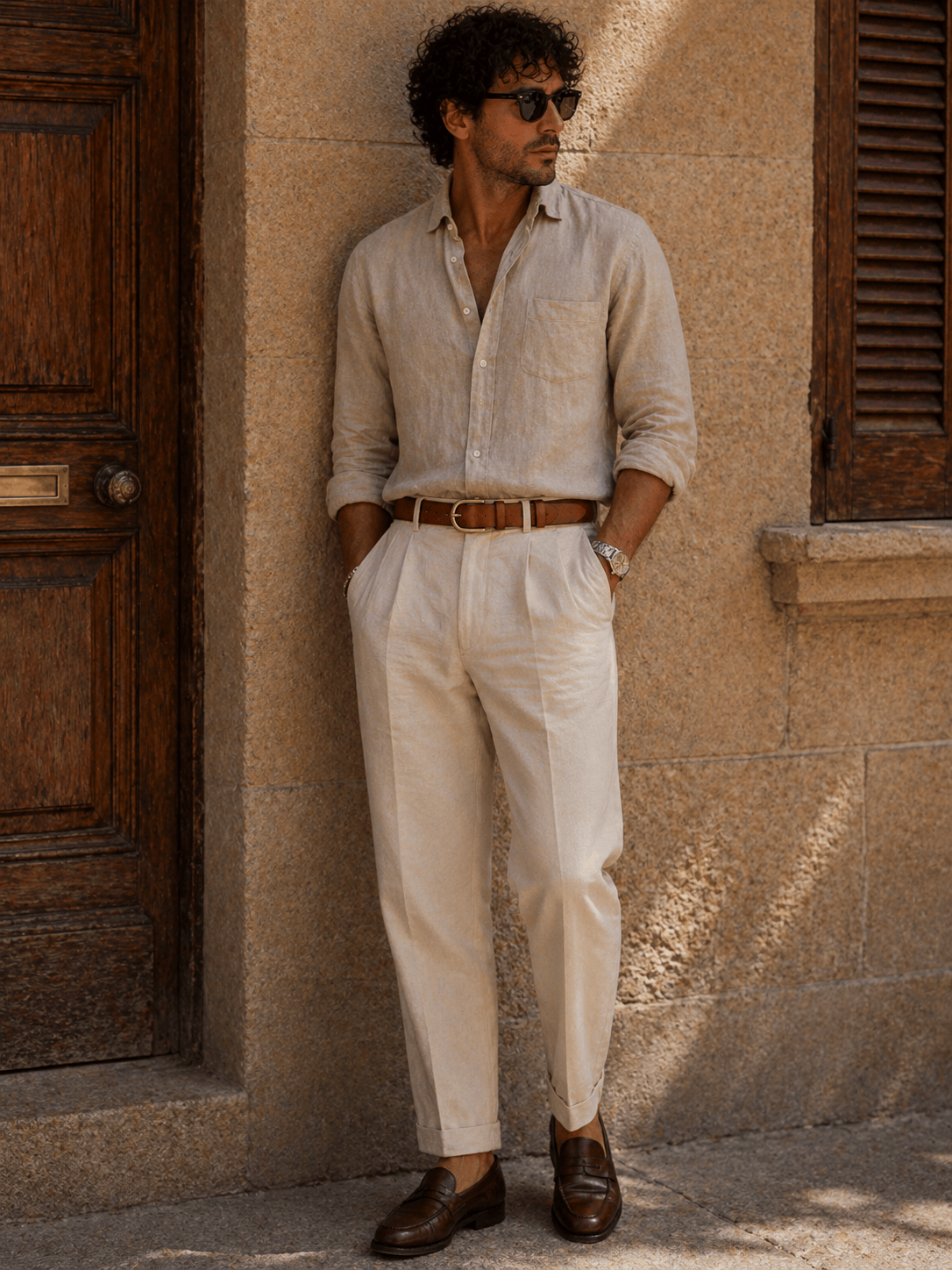 Men's fashion rounded buckle belt - NALFEN