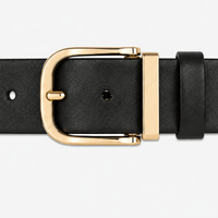 Men's gold buckle leather belt - TONFA
