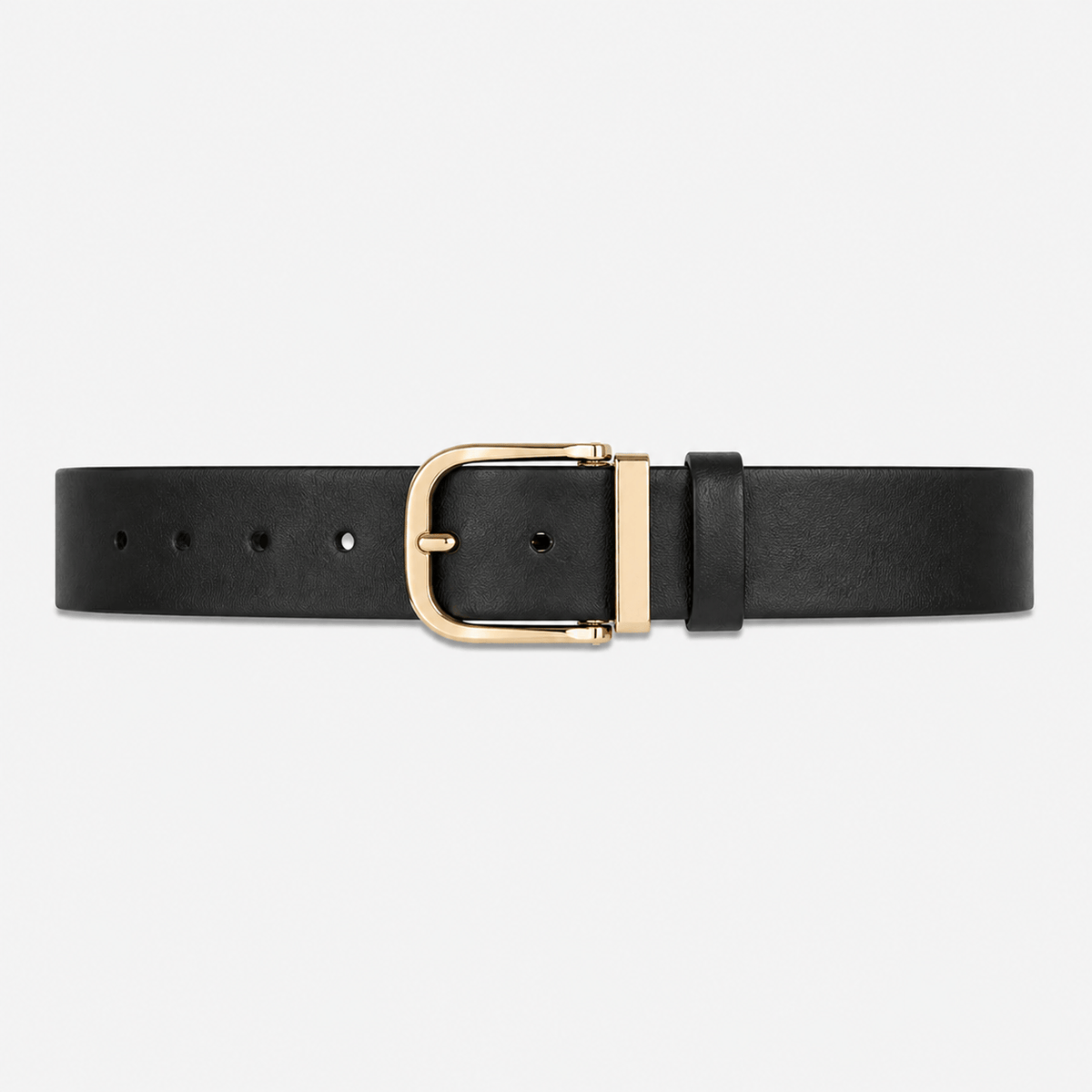 Men's gold buckle leather belt - TONFA