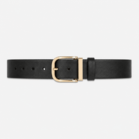 Men's gold buckle leather belt - TONFA