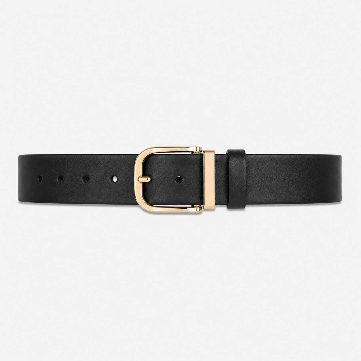 Men's gold buckle leather belt - TONFA