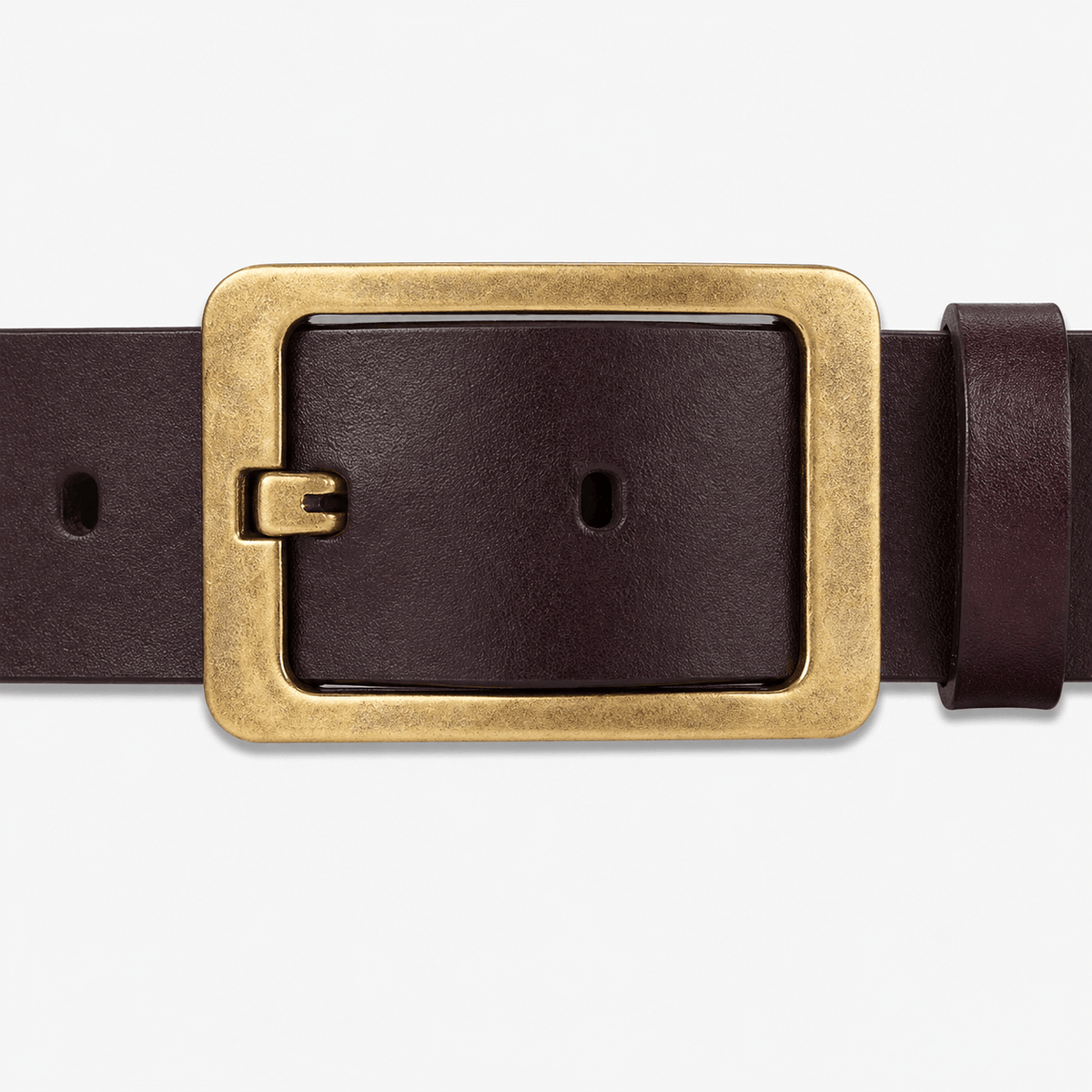 Men's golden square buckle belt - RASTEV