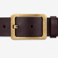 Men's golden square buckle belt - RASTEV