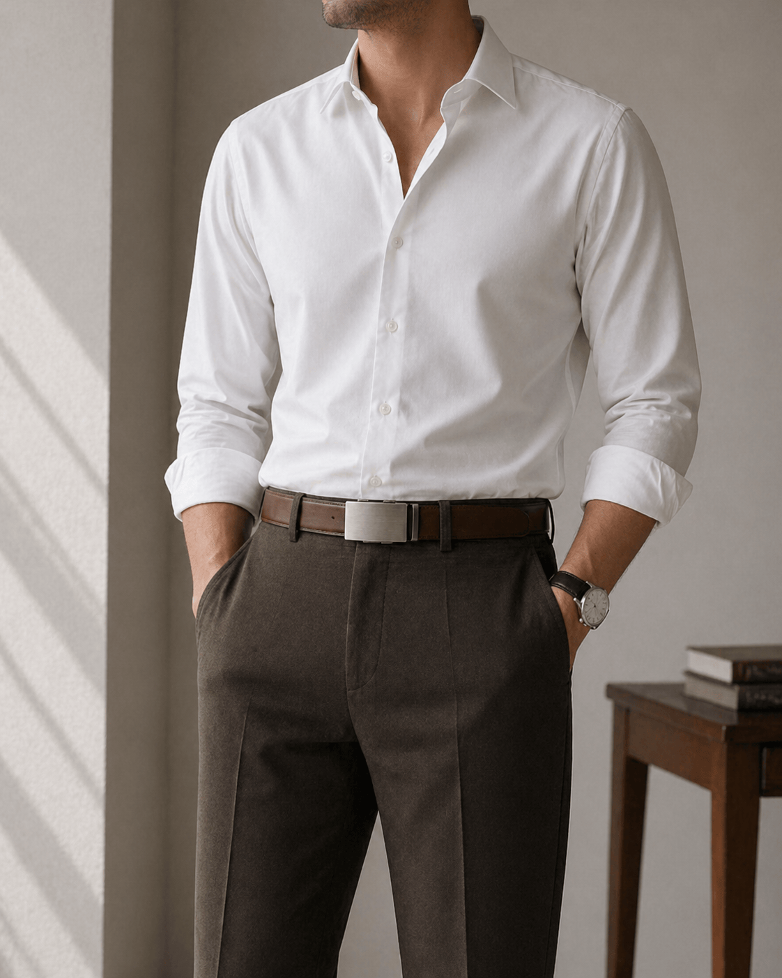 Men's Leather Suit Belt - GANVOR