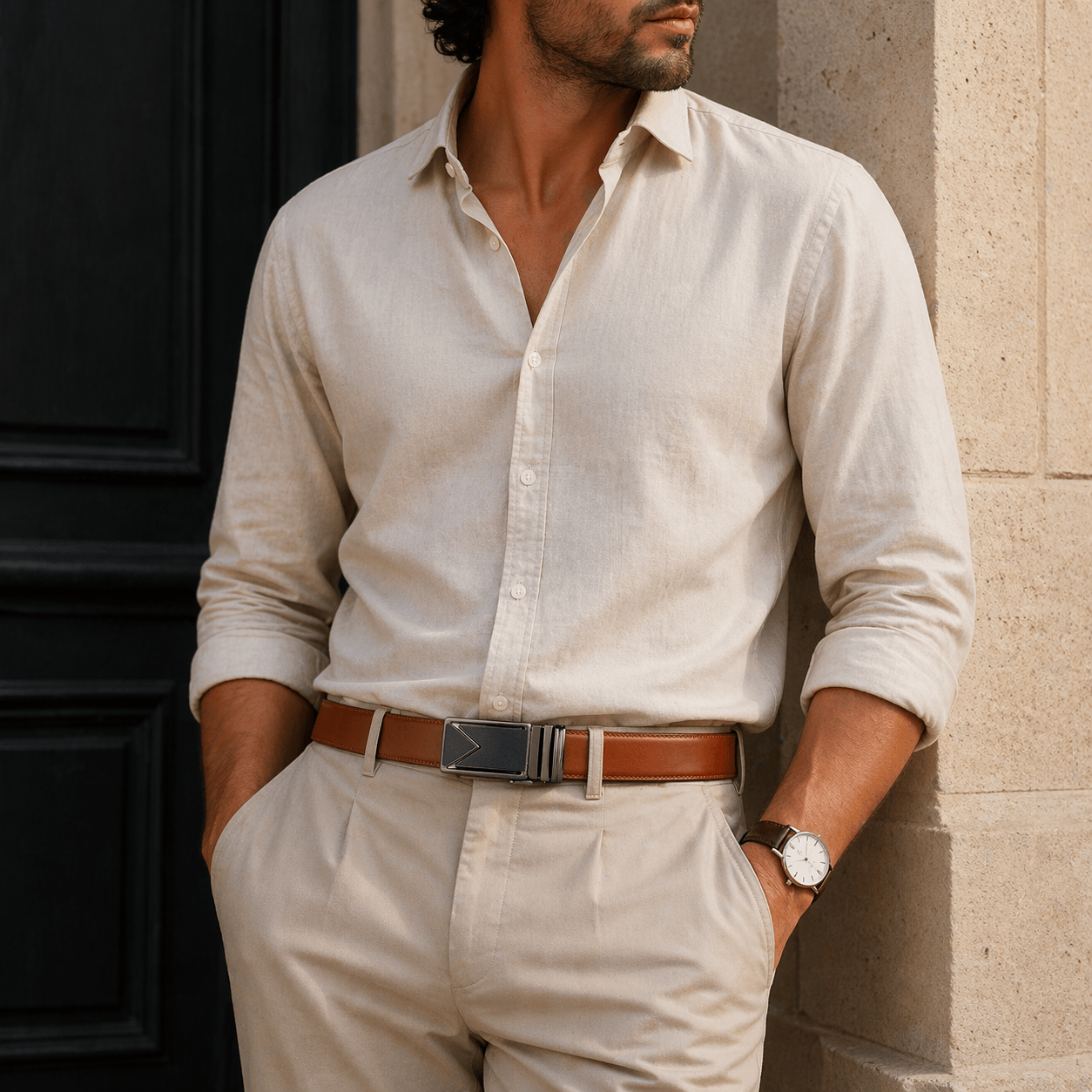 Men's Leather Suit Belt - MILO