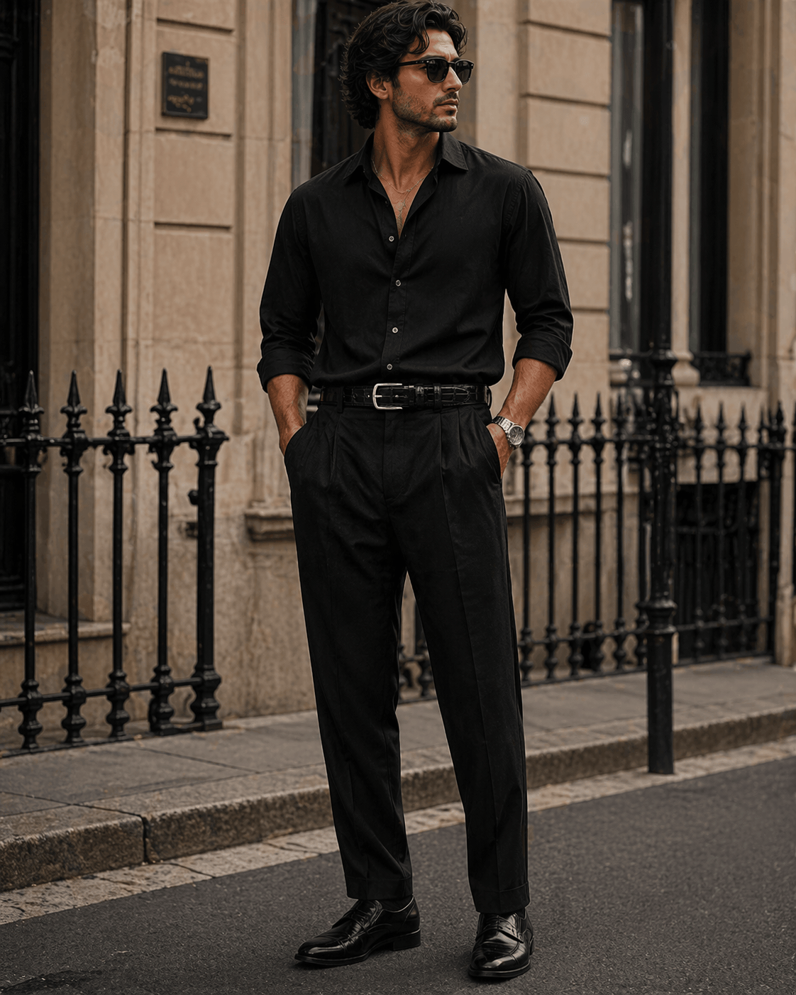 Men's reptile look belt - LEVITO
