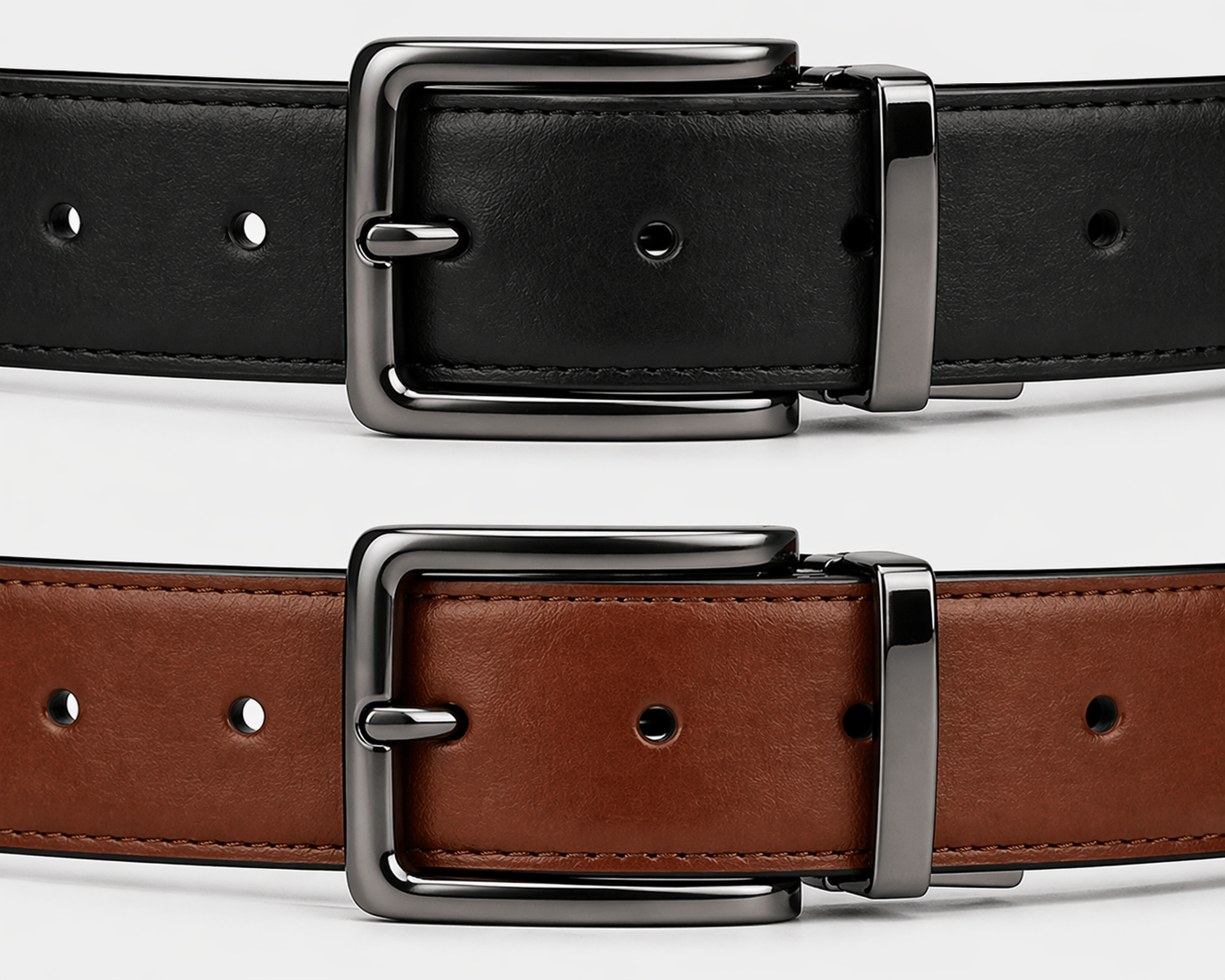 Men's reversible leather belt - PANZEL