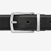 Men's silver buckle leather belt - RALVOR