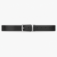 Men's silver buckle leather belt - RALVOR