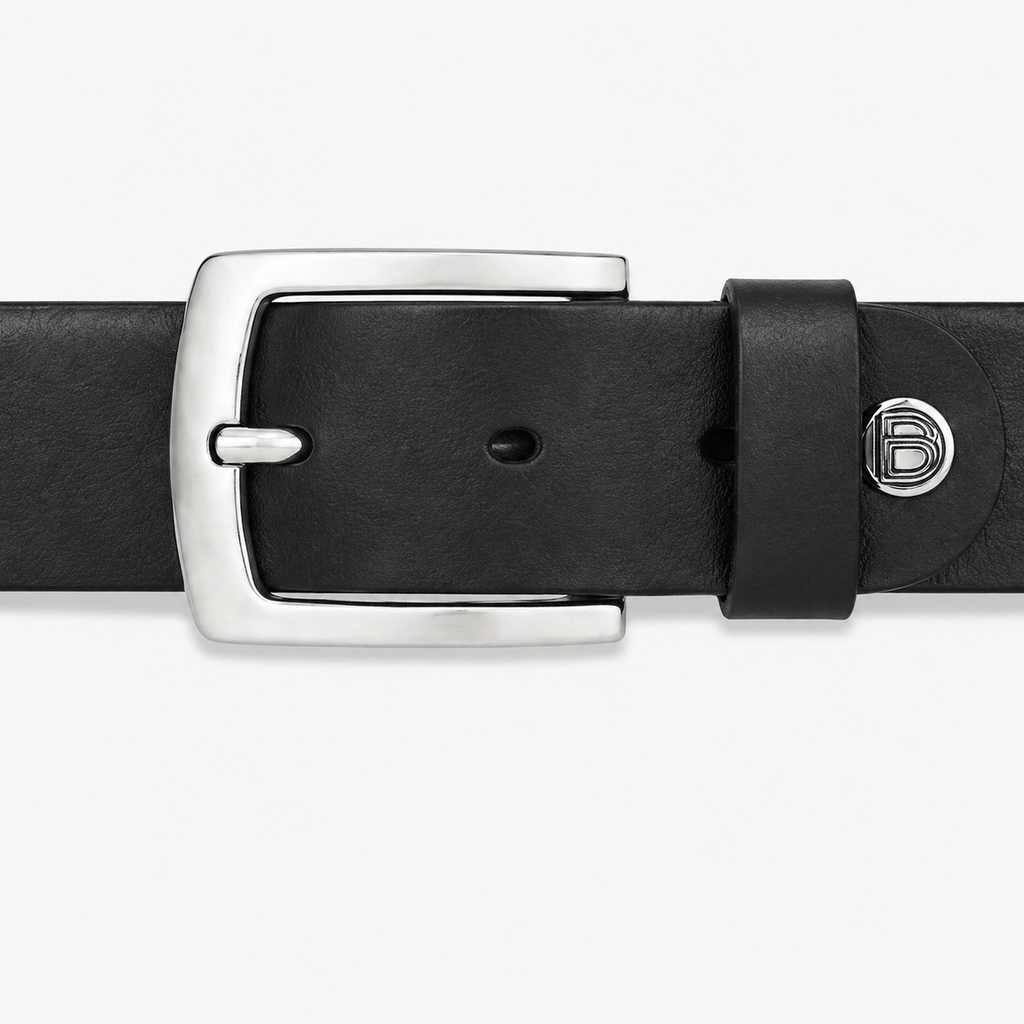 Men's smooth leather belt - BRAXTAL