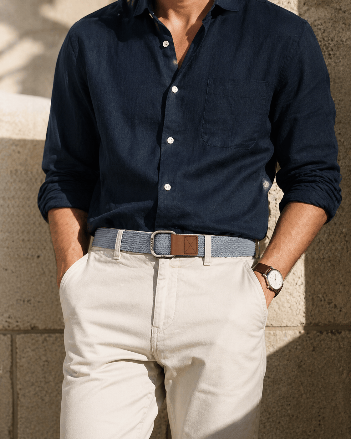 Men's style bow buckle belt - RANGLU