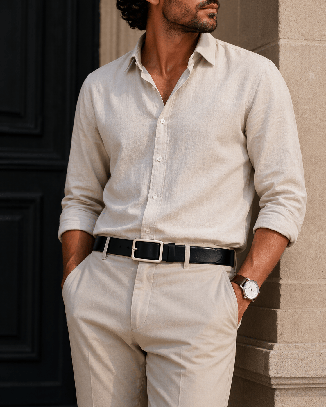 Men's style square buckle belt - HEVZAR
