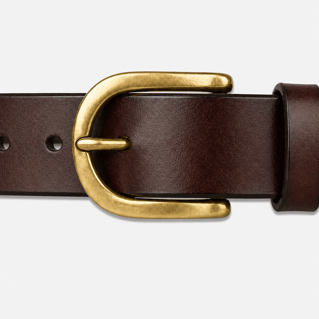 Men's thin rounded buckle belt - RYOSAN