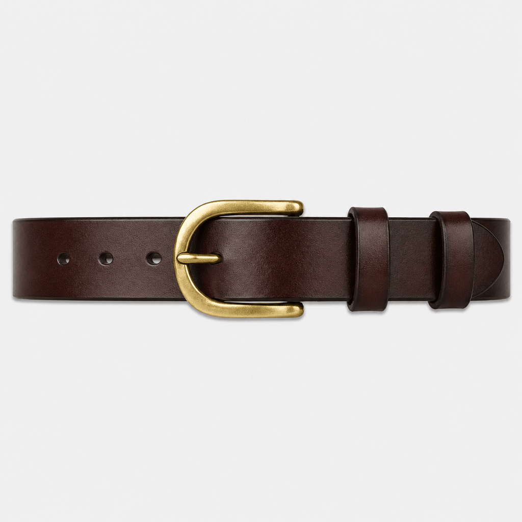 Men's thin rounded buckle belt - RYOSAN