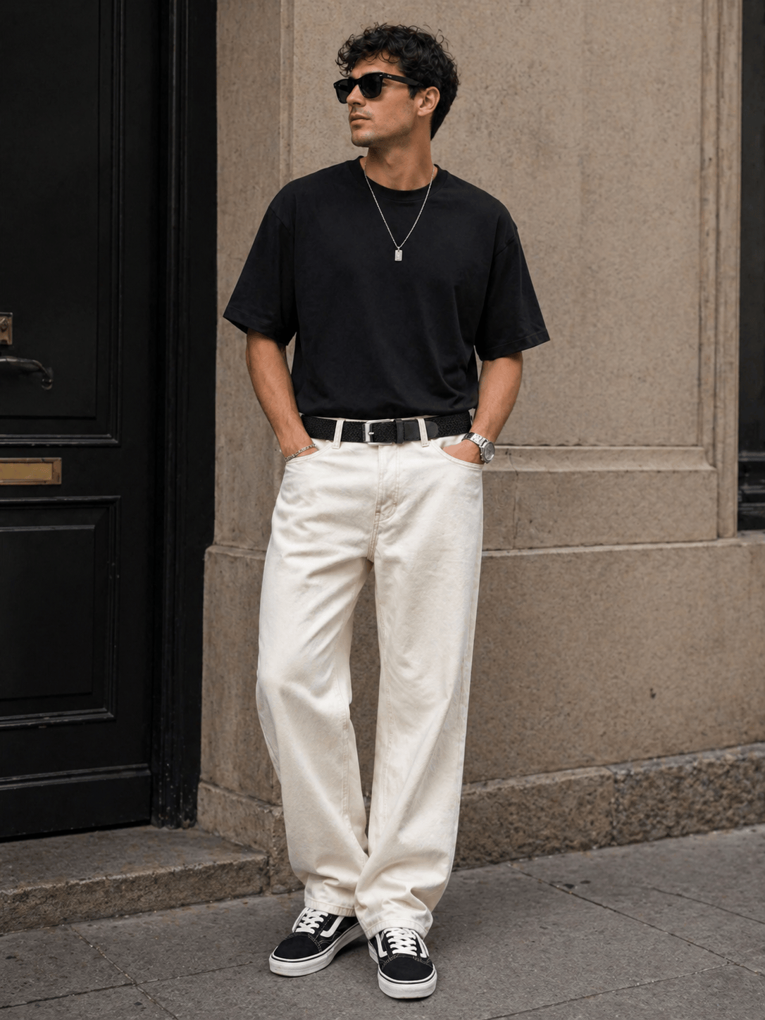 Men's wide braided belt - RAQUEST