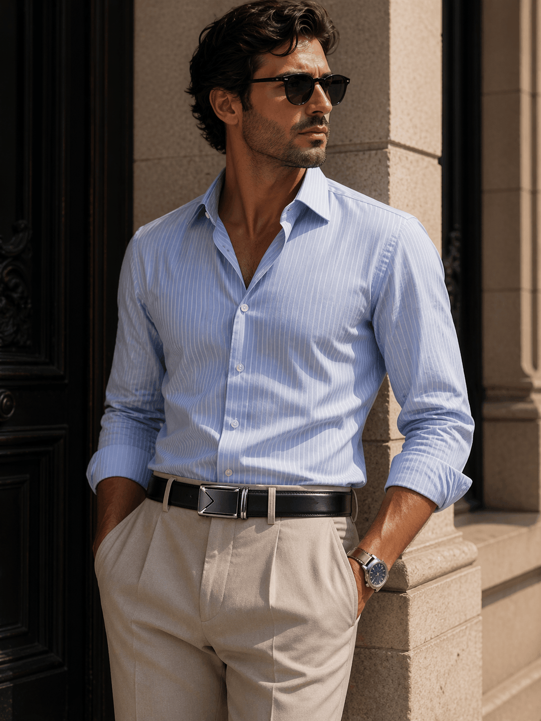 Modern black belt for men - KATRIX