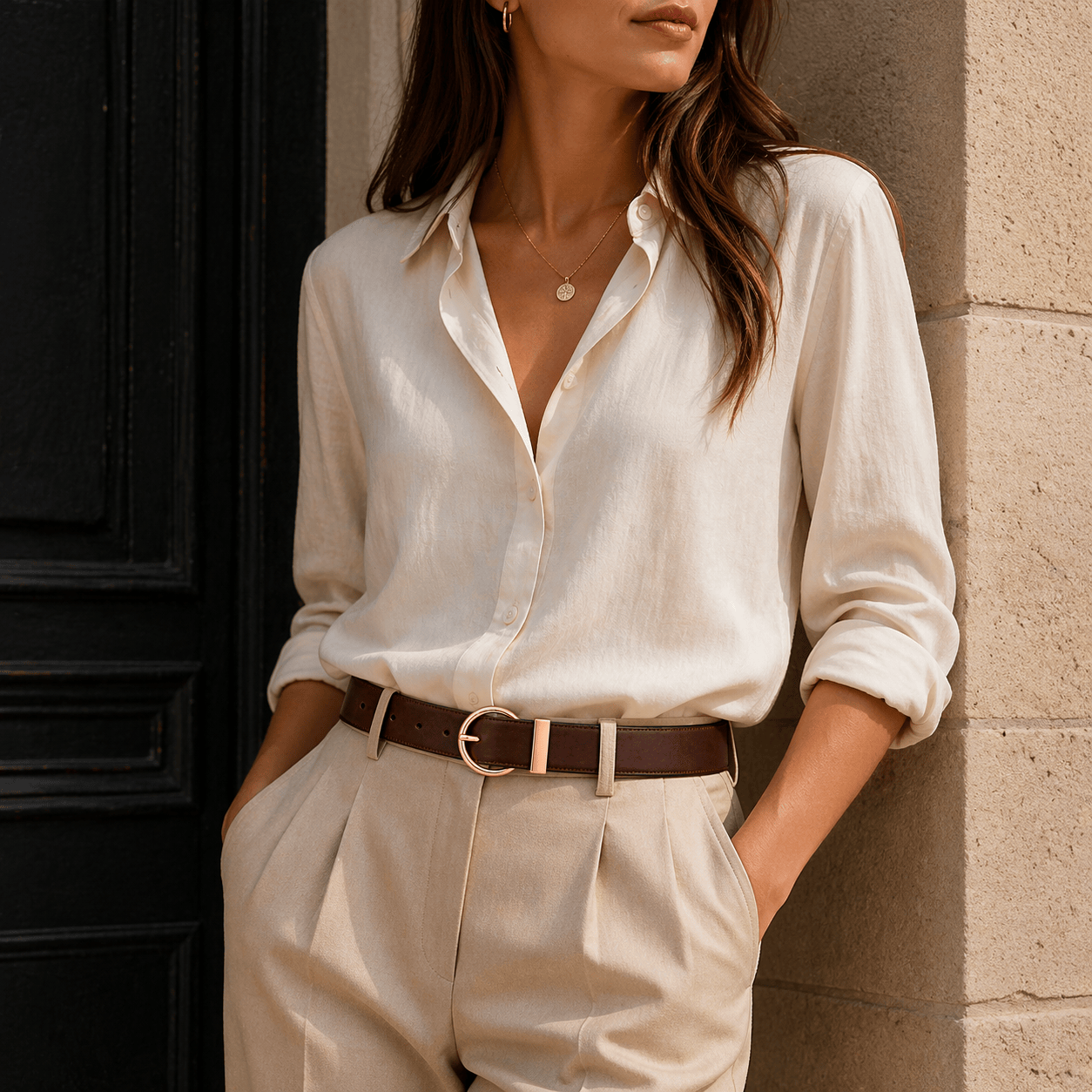 Modern reversible belt for women - JUNTIS