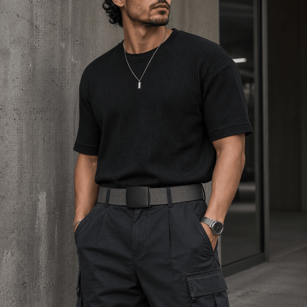 Thin elastic belt for men - LONFEX