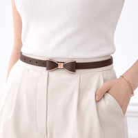 Women's adjustable bow buckle belt - MULXAR