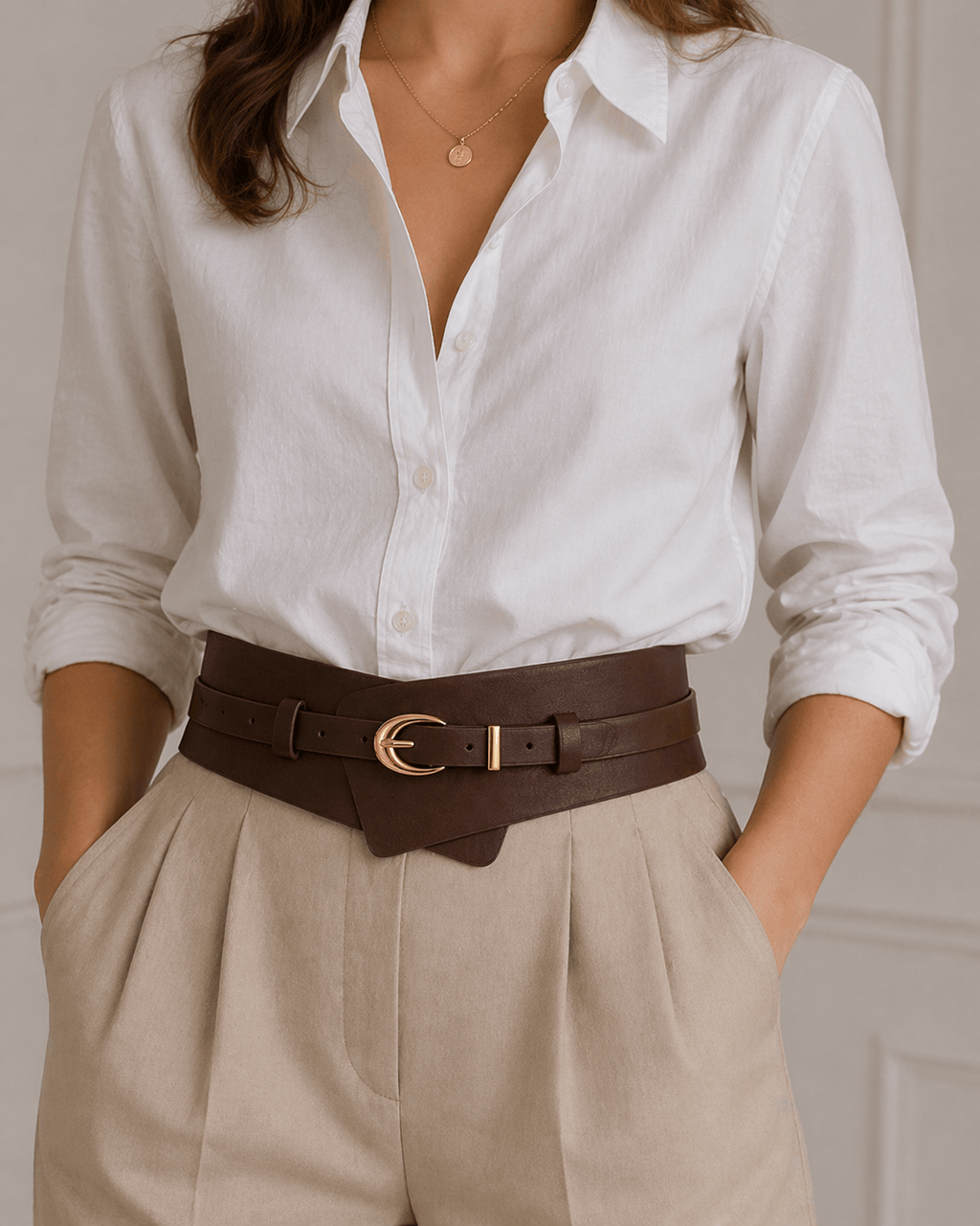 Women's adjustable leather belt - ZOVREM