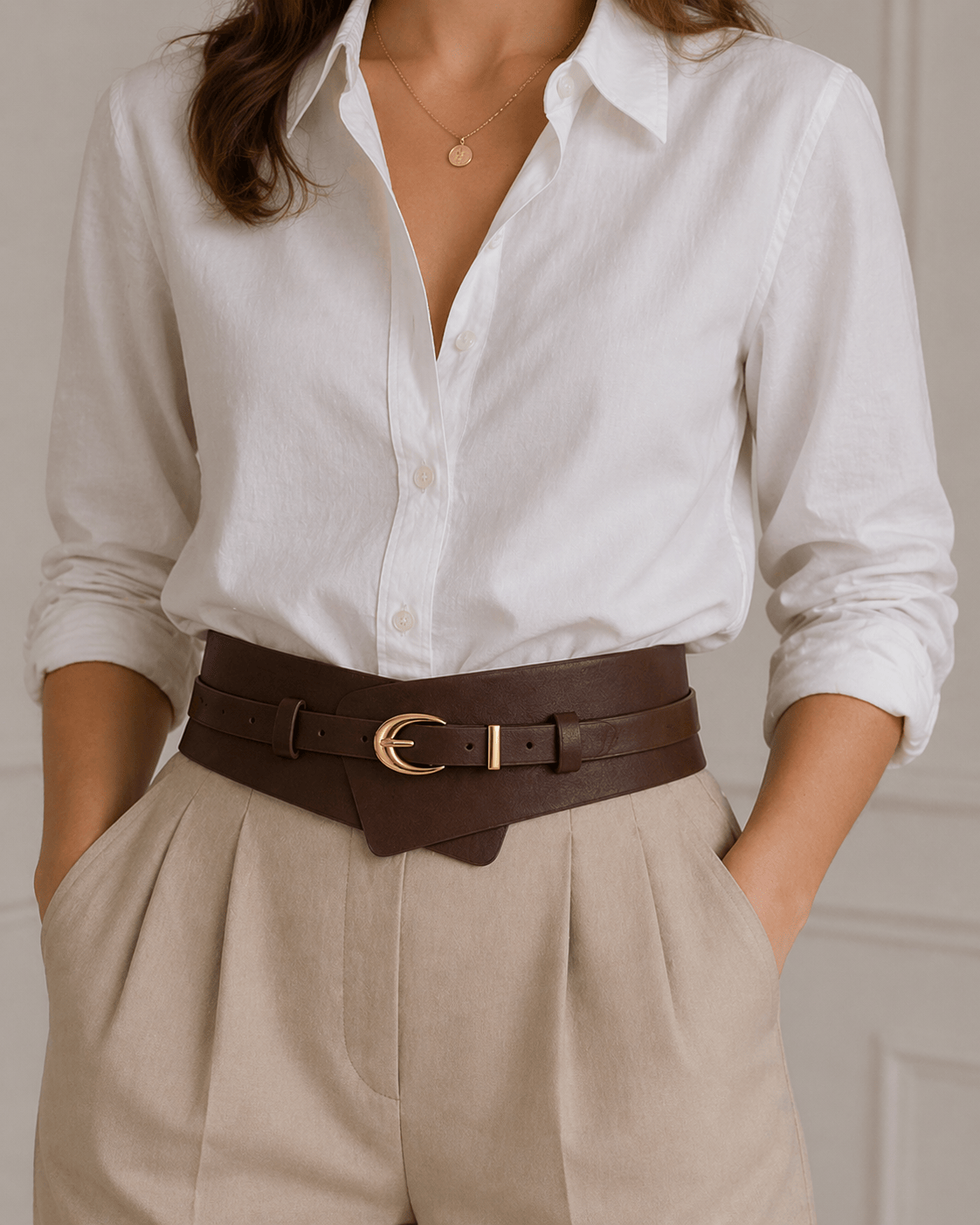 Women's adjustable leather belt - ZOVREM