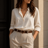 Women's adjustable rounded buckle belt - PIWCOX