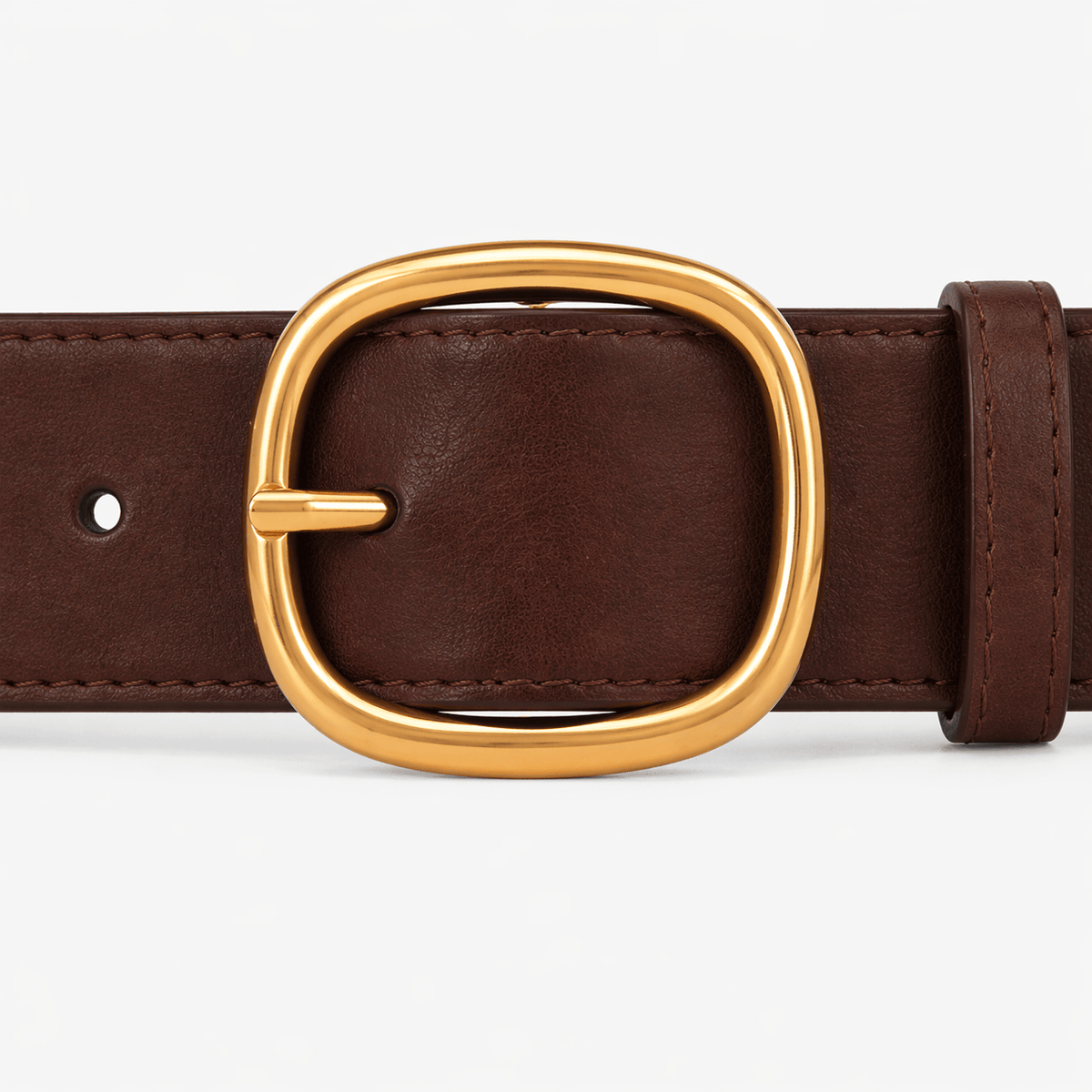 Women's adjustable rounded buckle belt - PIWCOX
