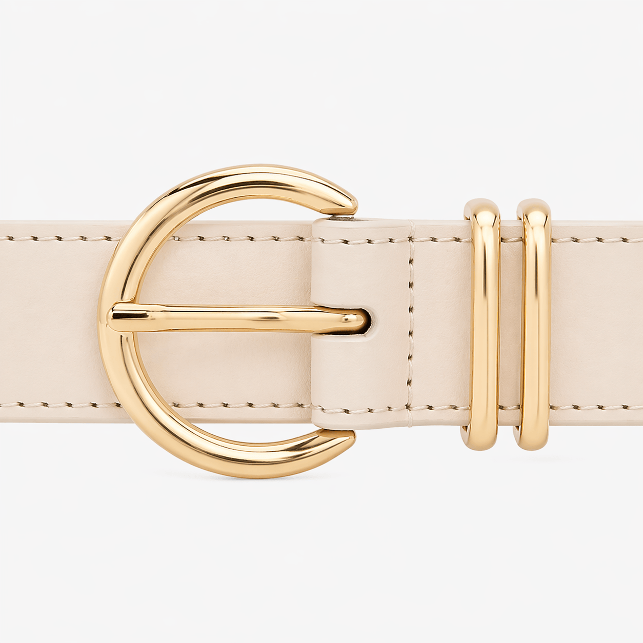 Women's beige leather belt - JULFAN