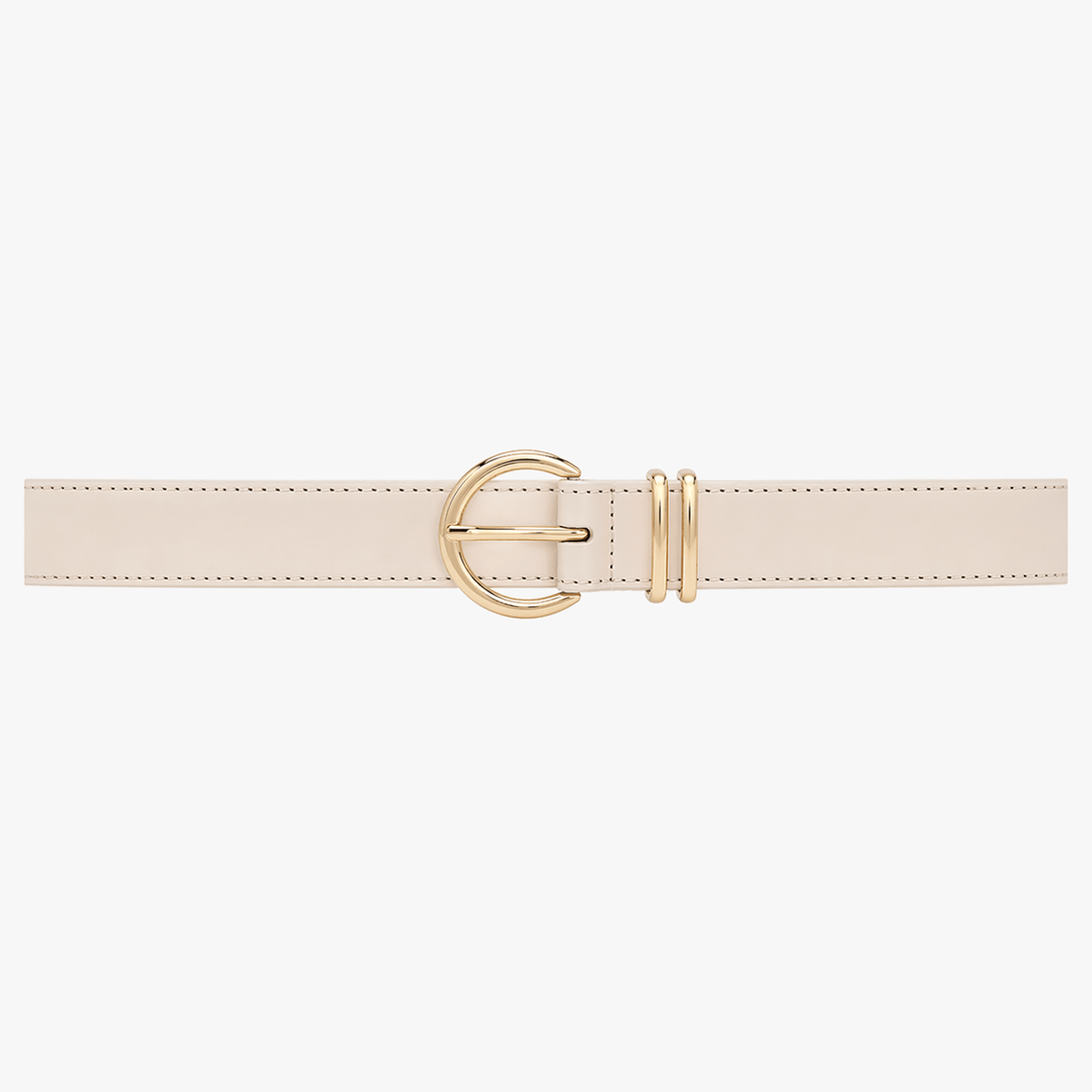 Women's beige leather belt - JULFAN