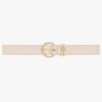 Women's beige leather belt - JULFAN