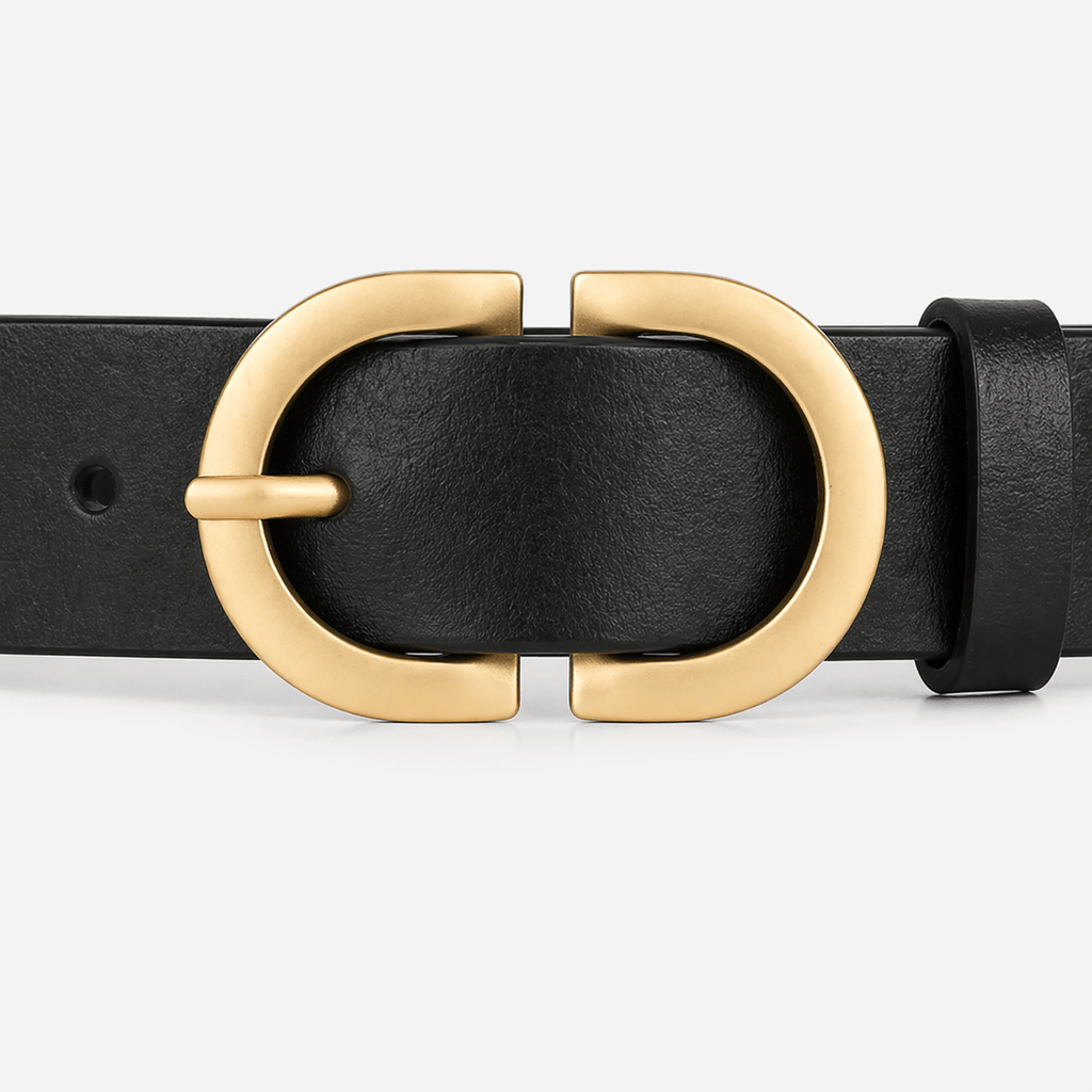 Women's black denim belt - FONXER