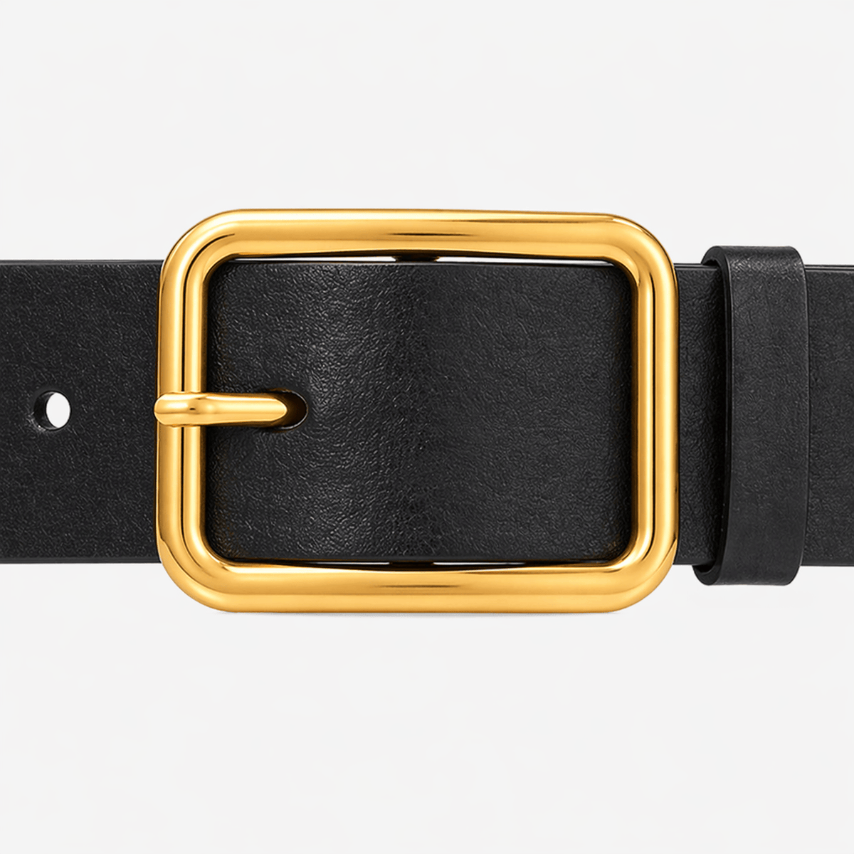 Women's black leather belt - ZAXRIN
