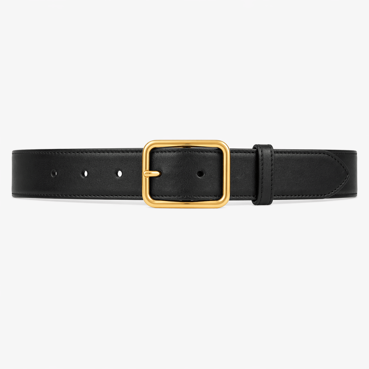 Women's black leather belt - ZAXRIN