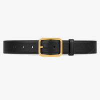 Women's black leather belt - ZAXRIN