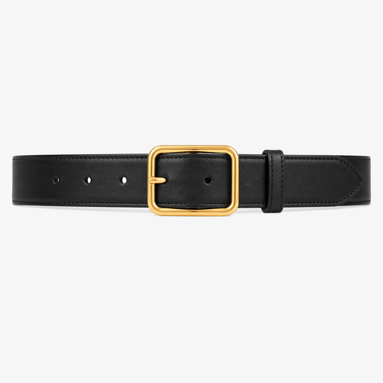 Women's black leather belt - ZAXRIN