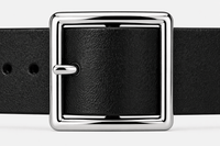 Women's black square buckle belt - DURXEL