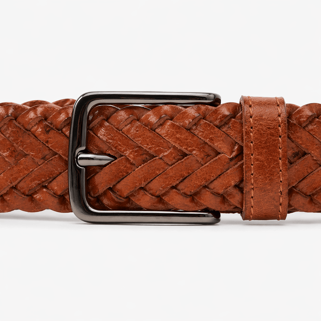 Women's braided leather belt - FAVXIN