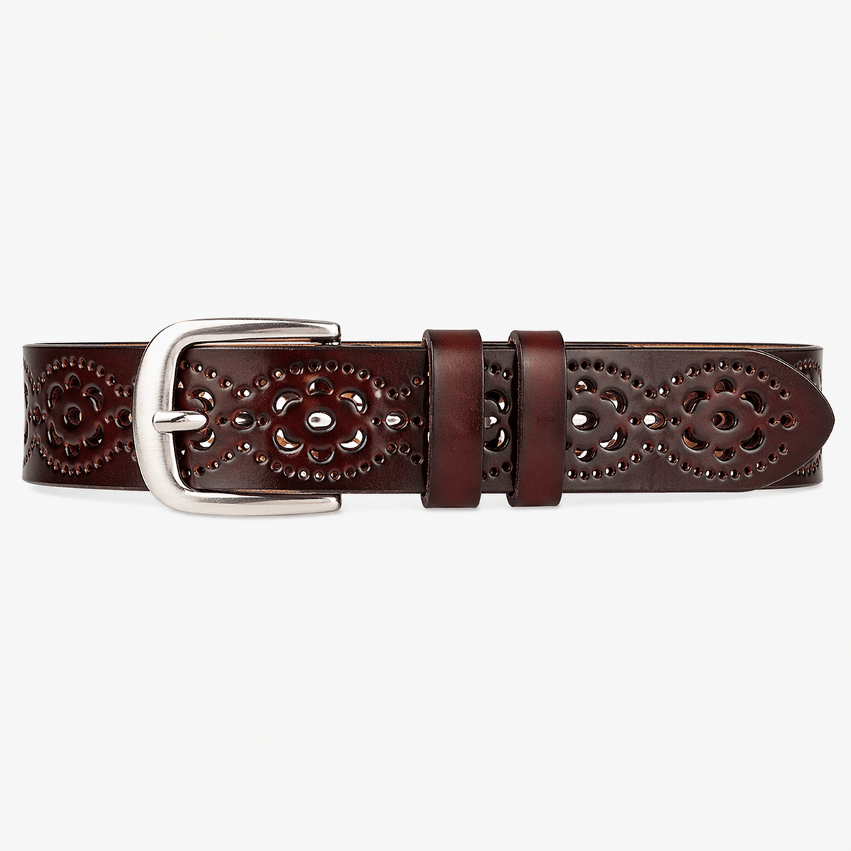Women's brown leather belt - PERVAN
