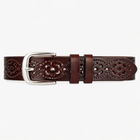Women's brown leather belt - PERVAN