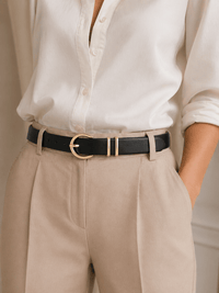 Women's buckled leather belt - YULVAN