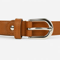 Women's camel leather belt - LORXIL