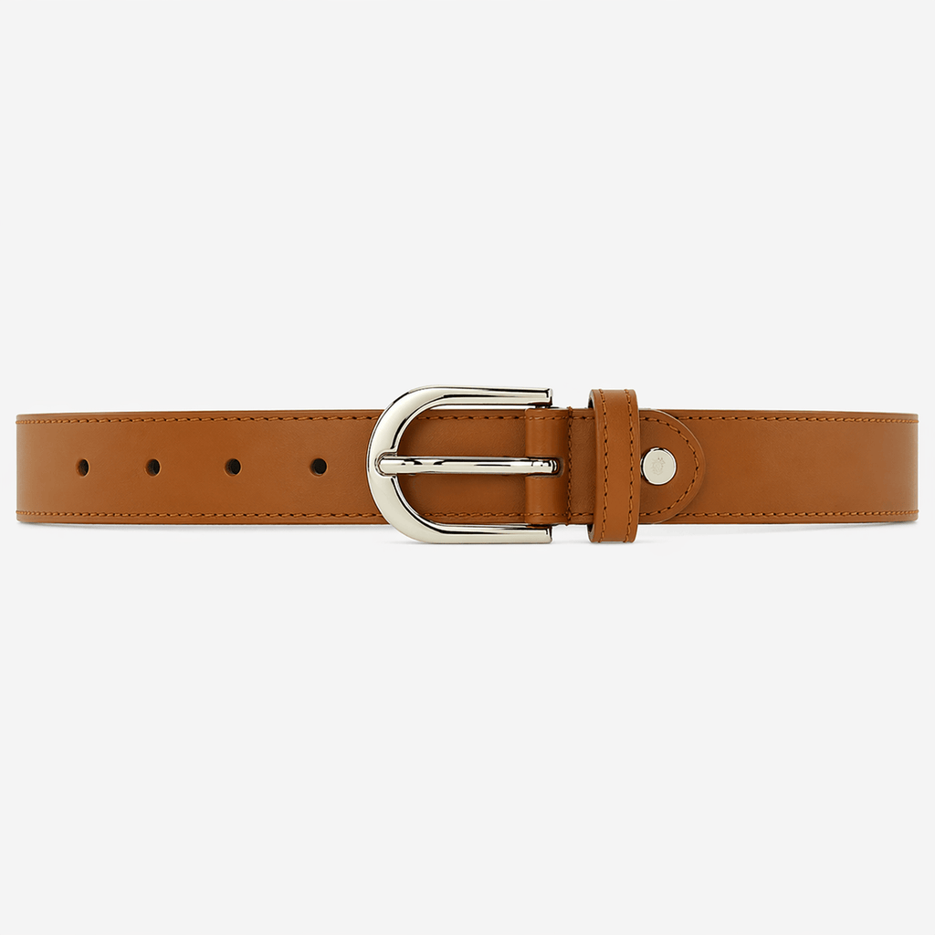 Women's camel leather belt - LORXIL