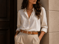 Women's classic gold buckle belt - FONVAX