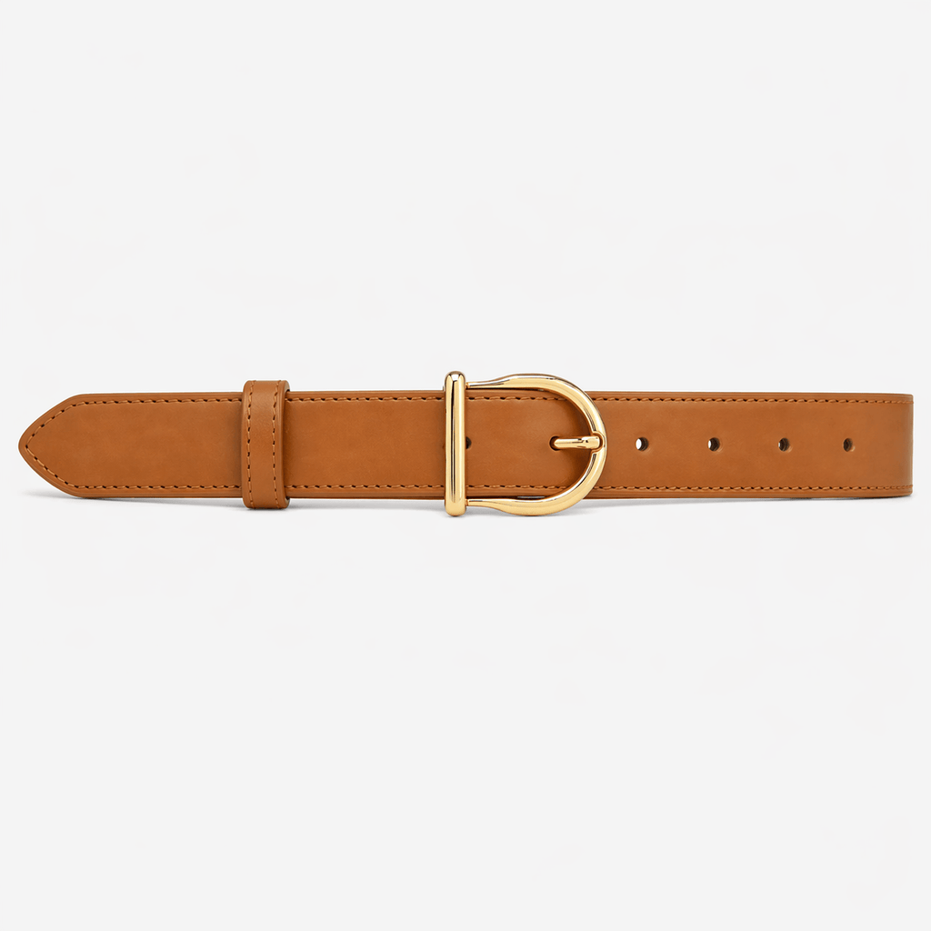 Women's classic gold buckle belt - FONVAX