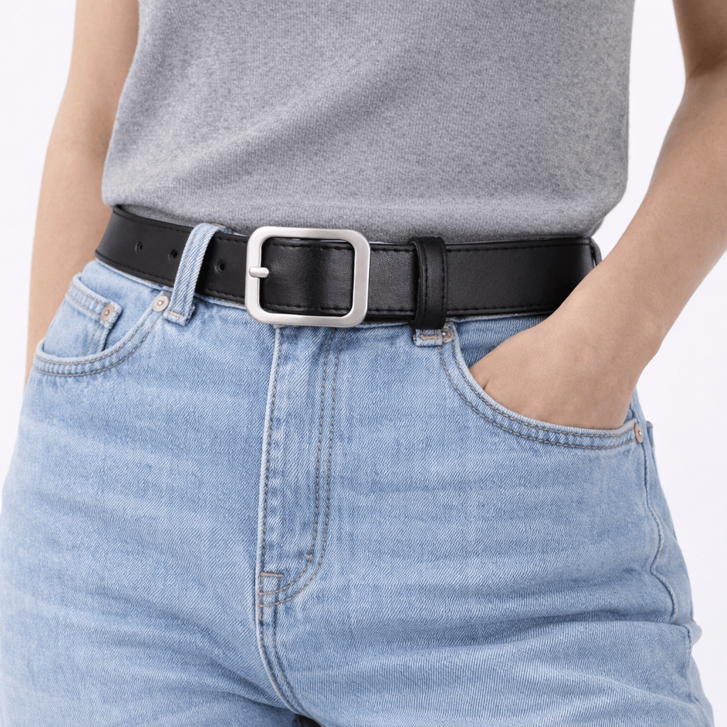 Women's fashion square buckle belt - KANFIL