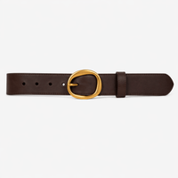 Women's gold rounded buckle belt - LIVSAN