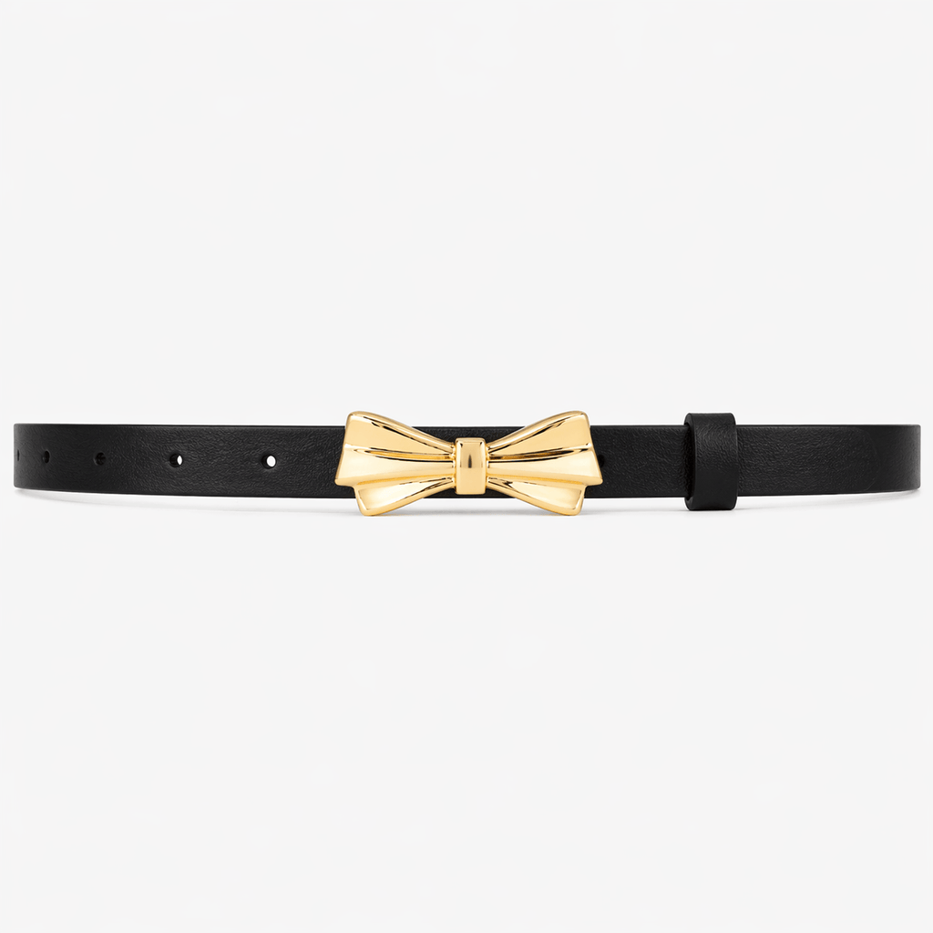 Women's golden bow buckle belt - WAXFEN