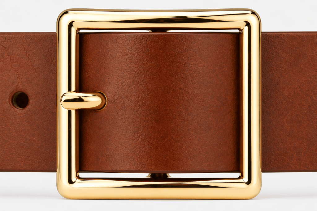 Women's golden square buckle belt - MIVXAR