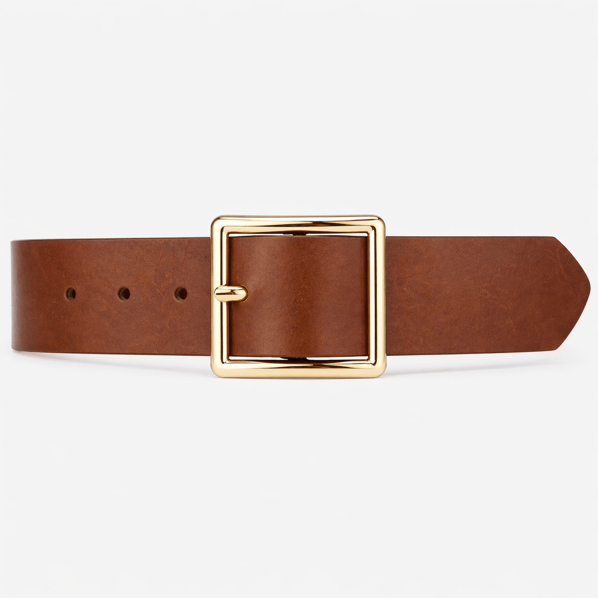 Women's golden square buckle belt - MIVXAR