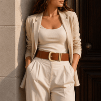 Women's high waisted wide belt - RUGFEN